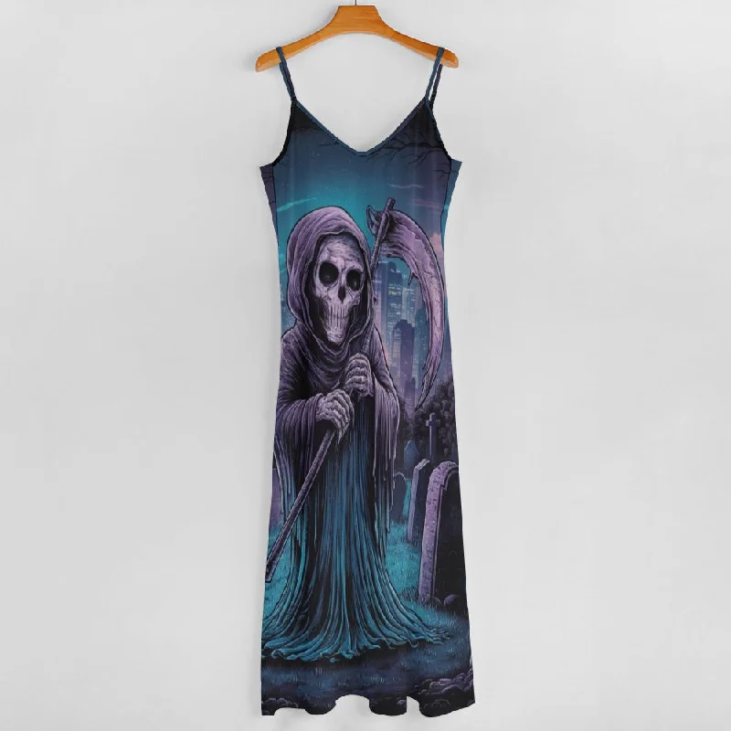The Reaper Waits Sling Ankle Long Dress Knit Maxi Skirt
