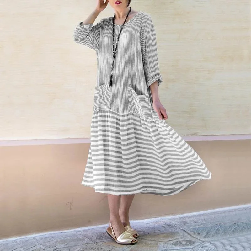 Women's Casual Long Loose Dress Printed Maxi Skirt